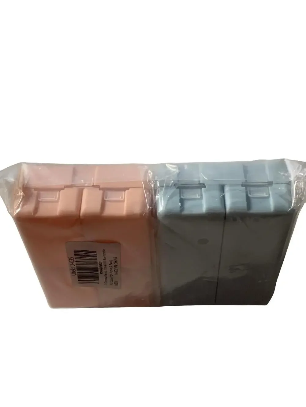 Urekt 7-Day 7-Compartment Travel Pill Organizer Case Set 2 Pack Pink Blue NEW